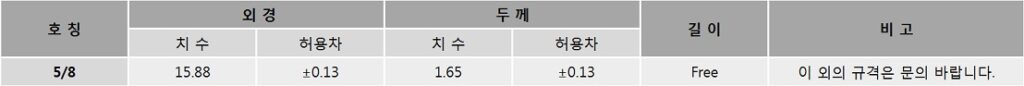 아일수지공업 HDPE 호스 규격